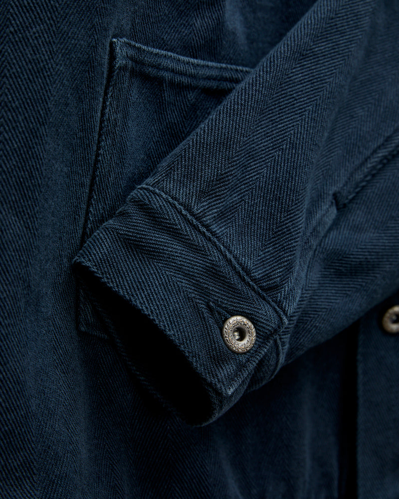 Herringbone Trucker Jacket in Logwood