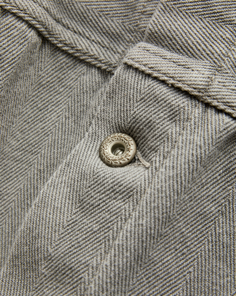 Herringbone Trucker Jacket in Sumi Ink