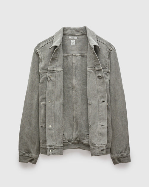 Herringbone Trucker Jacket in Sumi Ink