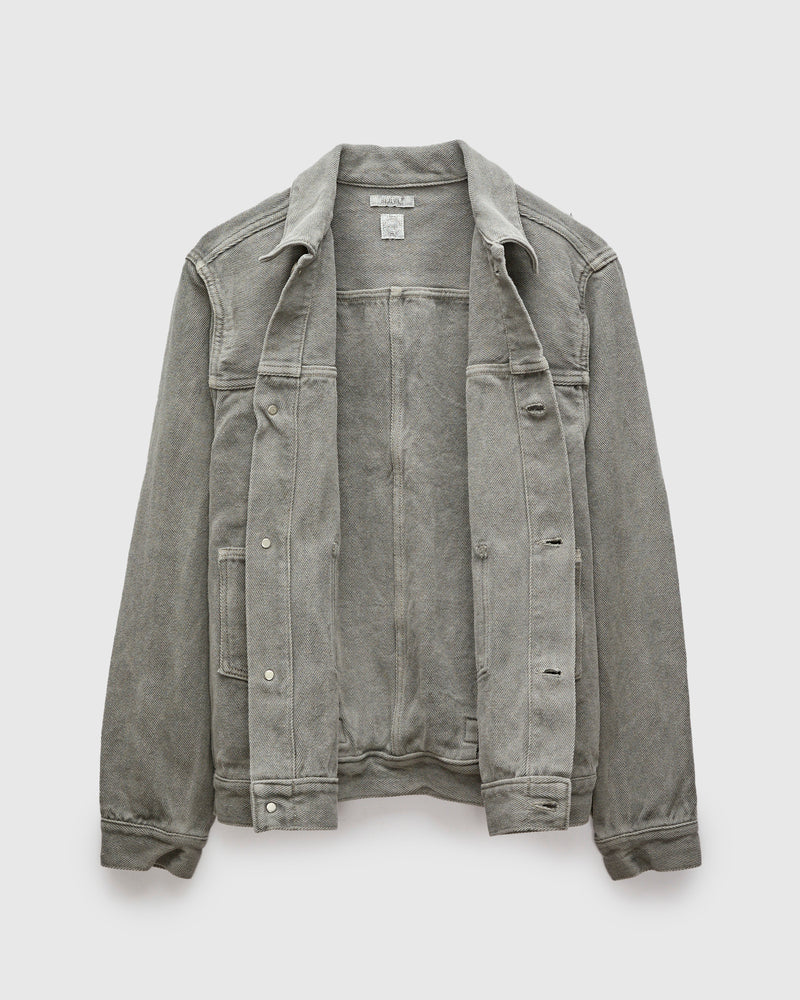 Herringbone Trucker Jacket in Sumi Ink