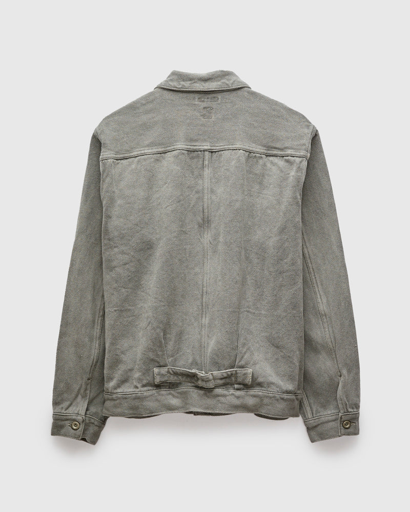 Herringbone Trucker Jacket in Sumi Ink
