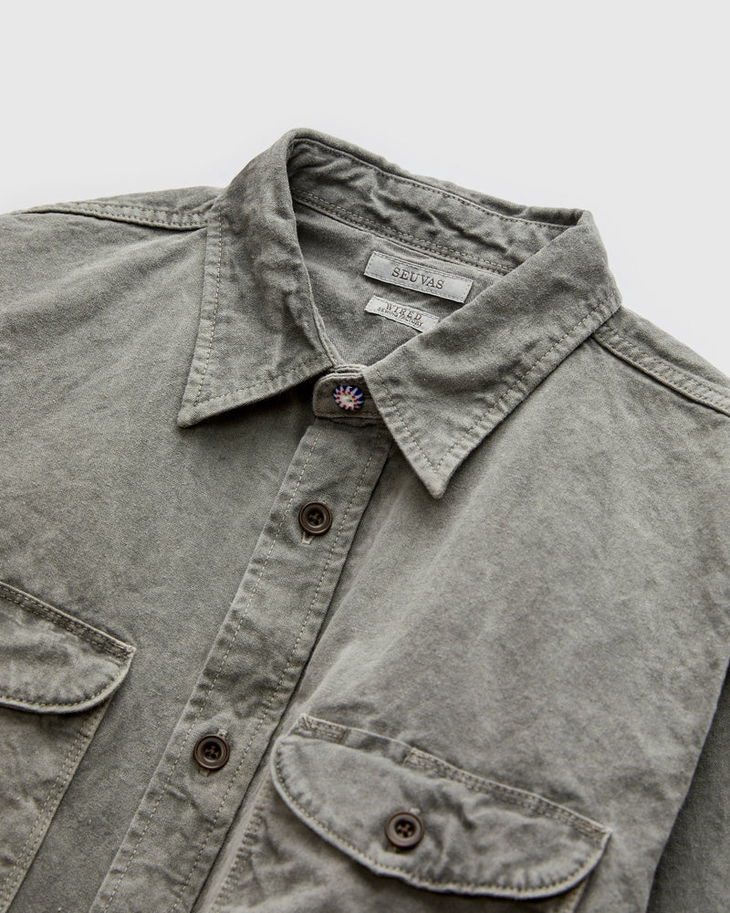 8oz Canvas Flap Workshirt in Sumi Ink