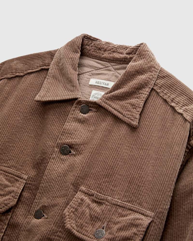 Corduroy CPO Shirt in Taupe
