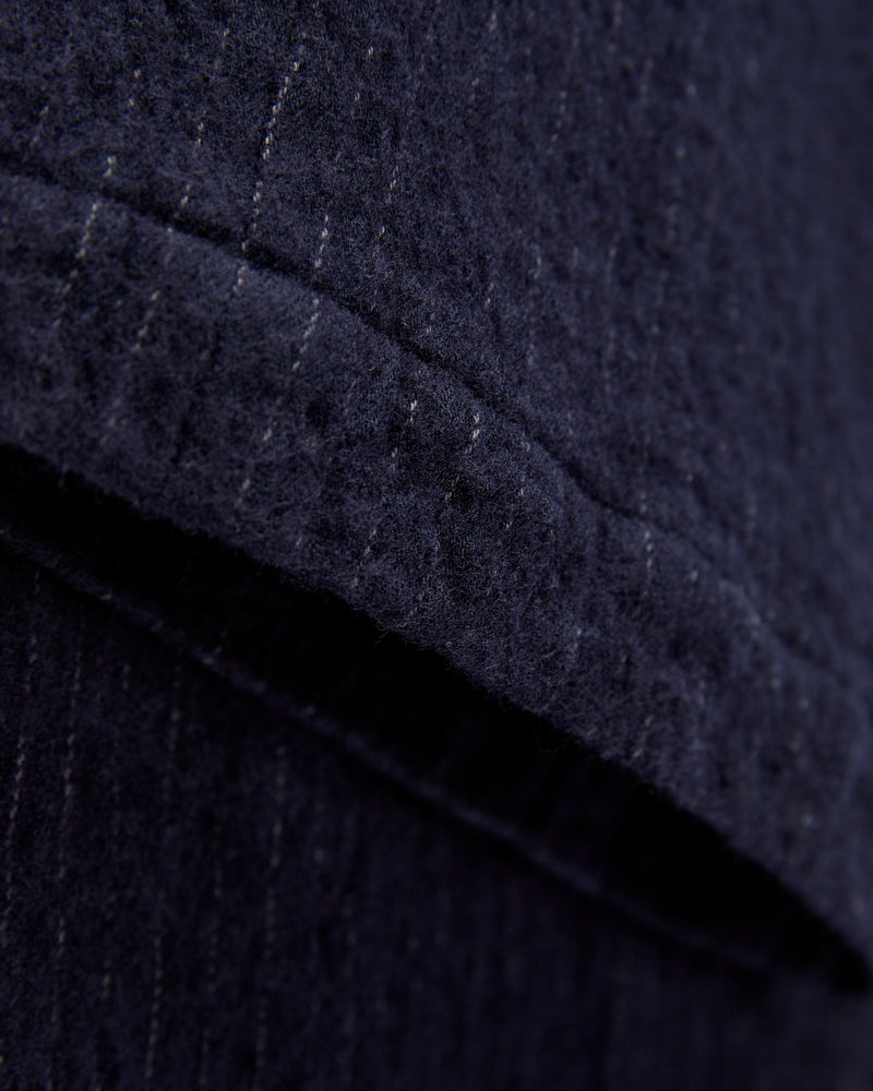 Cotton Wool 2Tuck Trousers in Navy Pinstripe