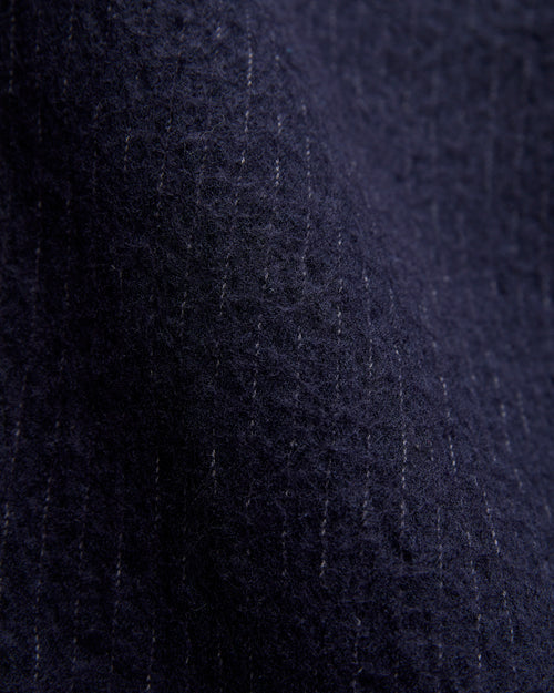 Cotton Wool 2Tuck Trousers in Navy Pinstripe