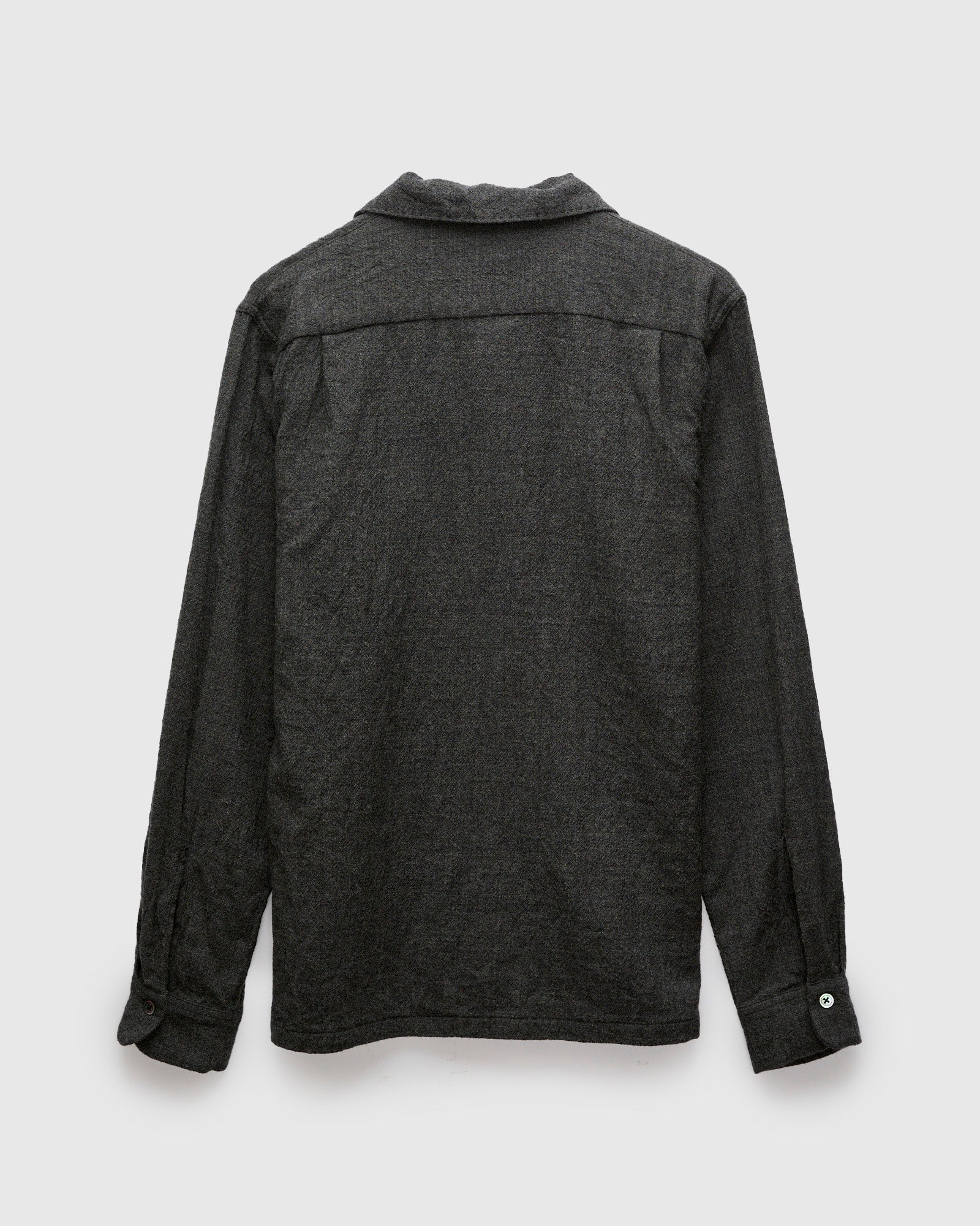 Highland Wool Open Collar Shirt in Charcoal – Blue Owl Workshop