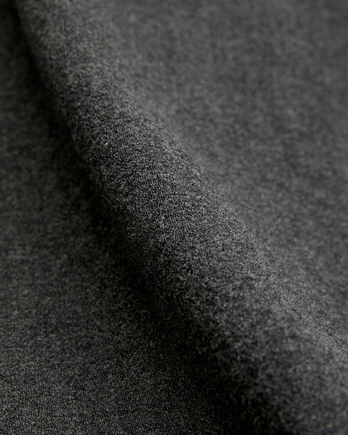 Highland Wool Open Collar Shirt in Charcoal