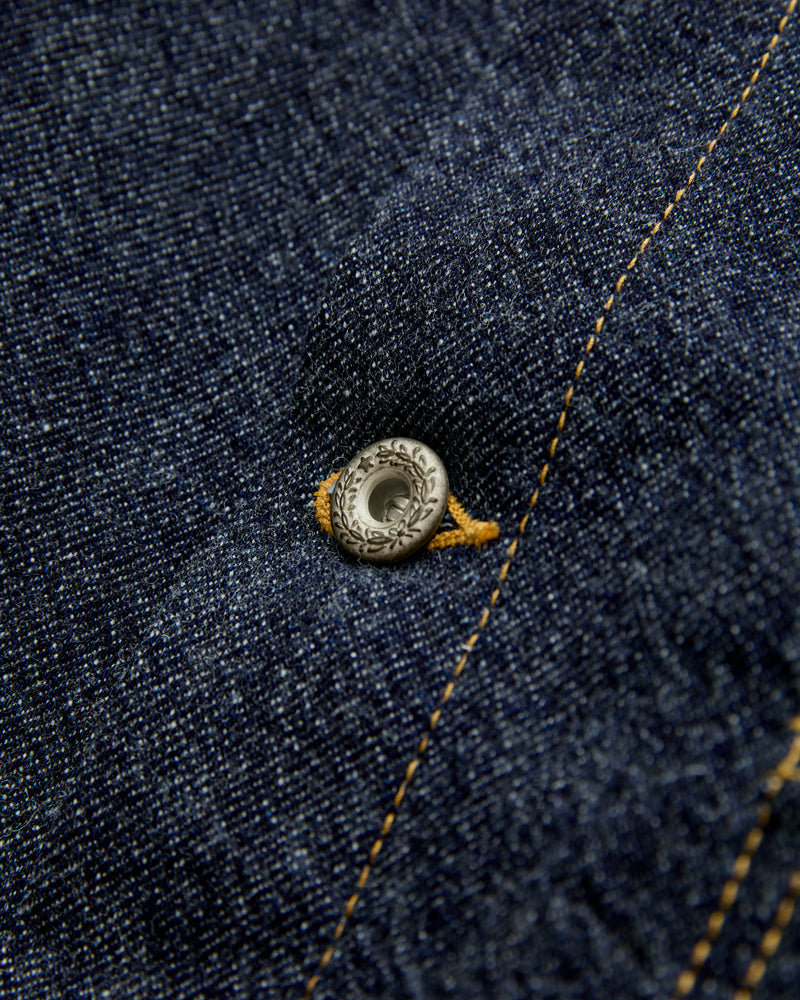 Wool Denim Trucker Jacket in Indigo