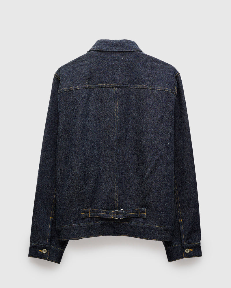 Wool Denim Trucker Jacket in Indigo