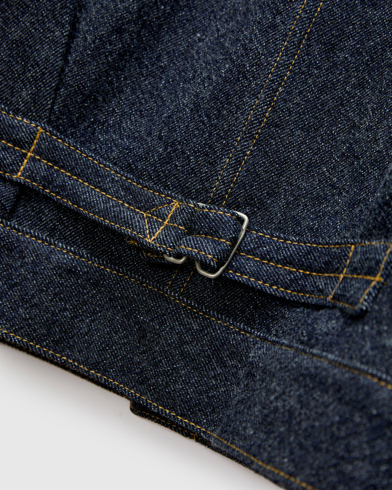 Wool Denim Trucker Jacket in Indigo