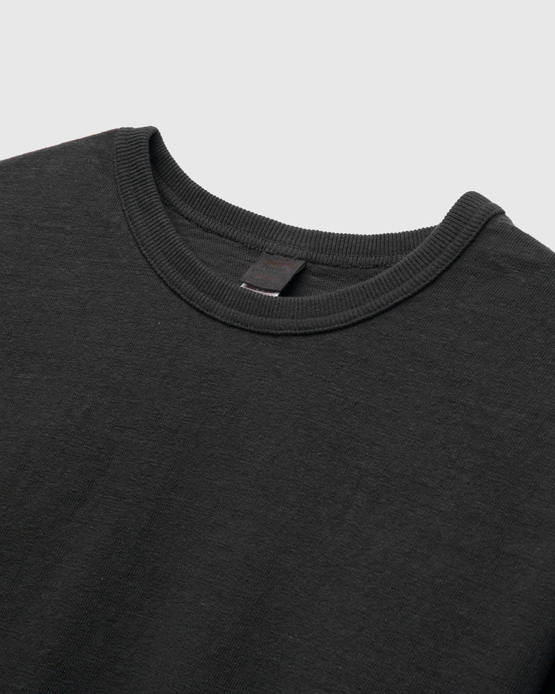 No. 8 Slub Nep Long Sleeve T-Shirt in Black