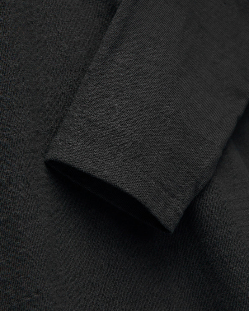 No. 8 Slub Nep Long Sleeve T-Shirt in Black