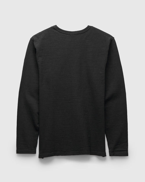 No. 8 Slub Nep Long Sleeve T-Shirt in Black