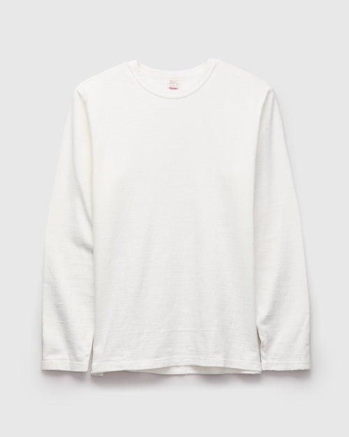 No. 8 Slub Nep Long Sleeve T-Shirt in White