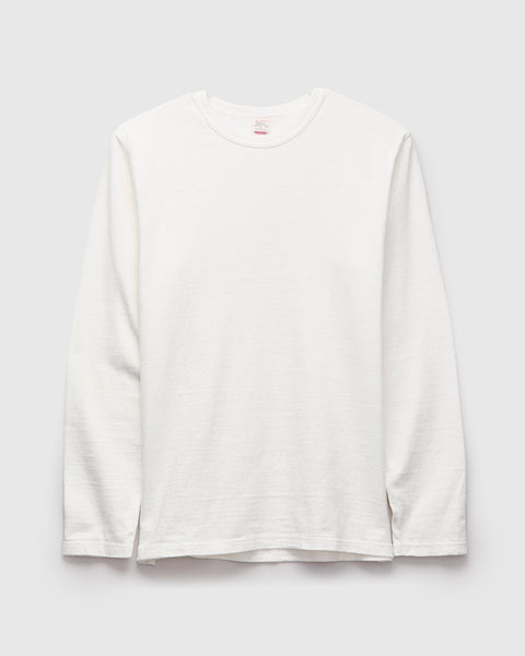 No. 8 Slub Nep Long Sleeve T-Shirt in White – Blue Owl Workshop