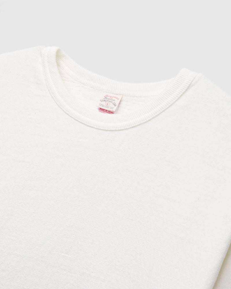 No. 8 Slub Nep Long Sleeve T-Shirt in White
