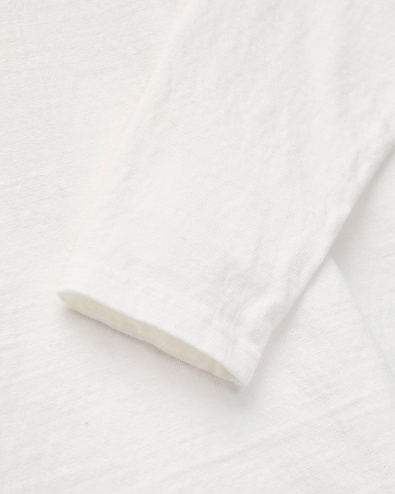 No. 8 Slub Nep Long Sleeve T-Shirt in White