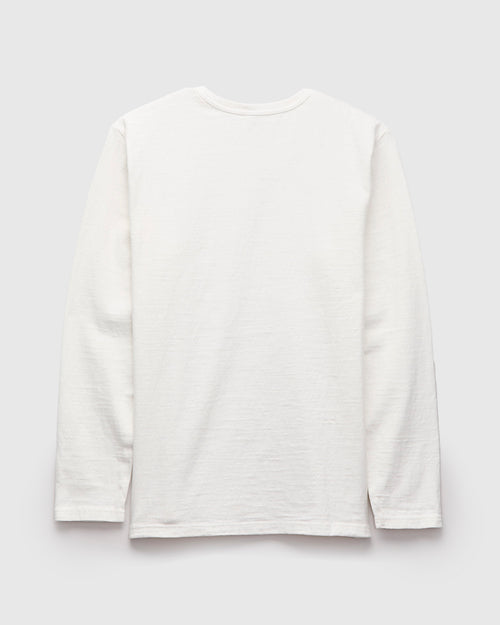 No. 8 Slub Nep Long Sleeve T-Shirt in White