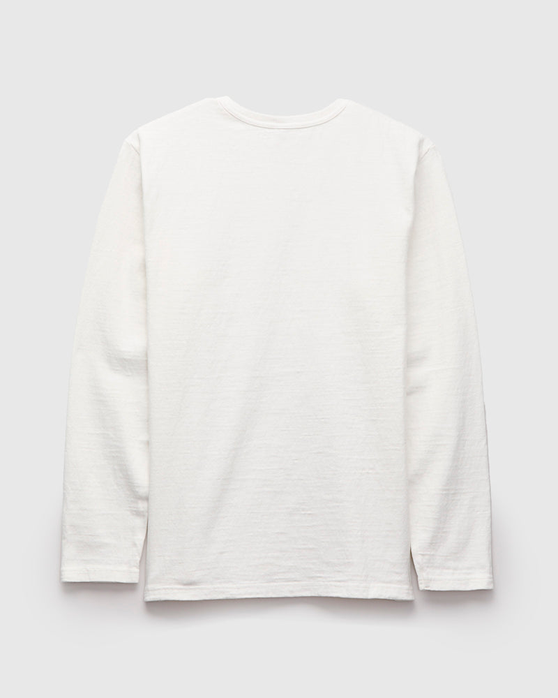 No. 8 Slub Nep Long Sleeve T-Shirt in White