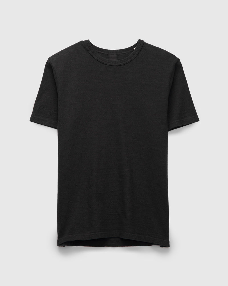 No. 8 Slub Nep Short Sleeve T-Shirt in Black
