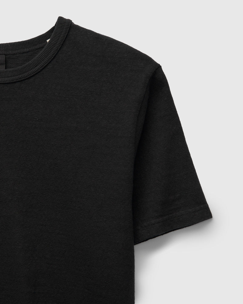 No. 8 Slub Nep Short Sleeve T-Shirt in Black