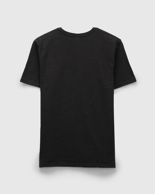 No. 8 Slub Nep Short Sleeve T-Shirt in Black