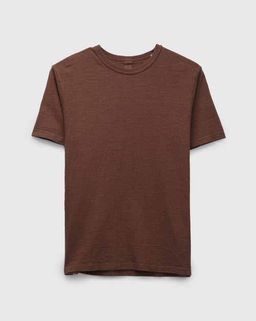 No. 8 Slub Nep Short Sleeve T-Shirt in Coffee