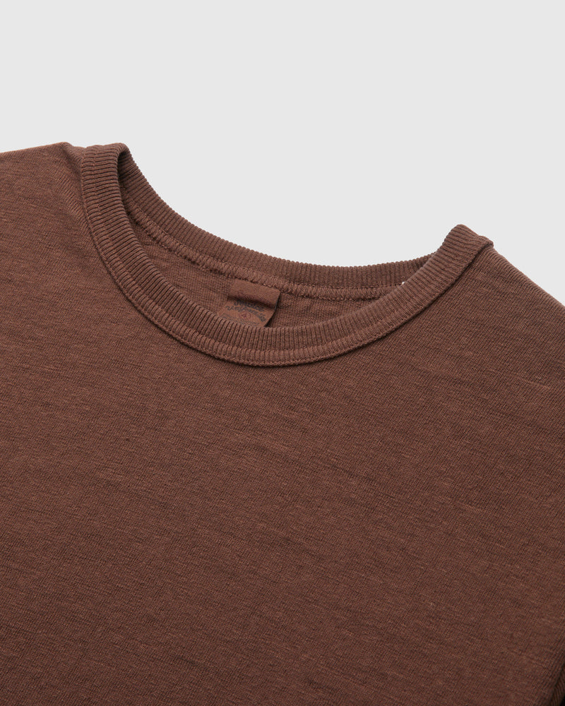 No. 8 Slub Nep Short Sleeve T-Shirt in Coffee