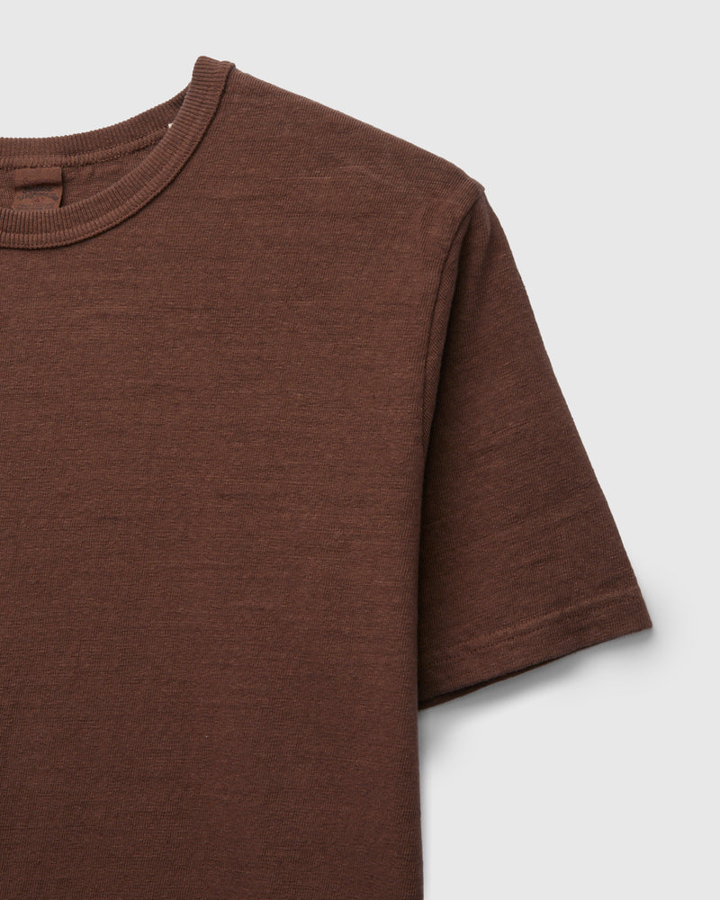 No. 8 Slub Nep Short Sleeve T-Shirt in Coffee