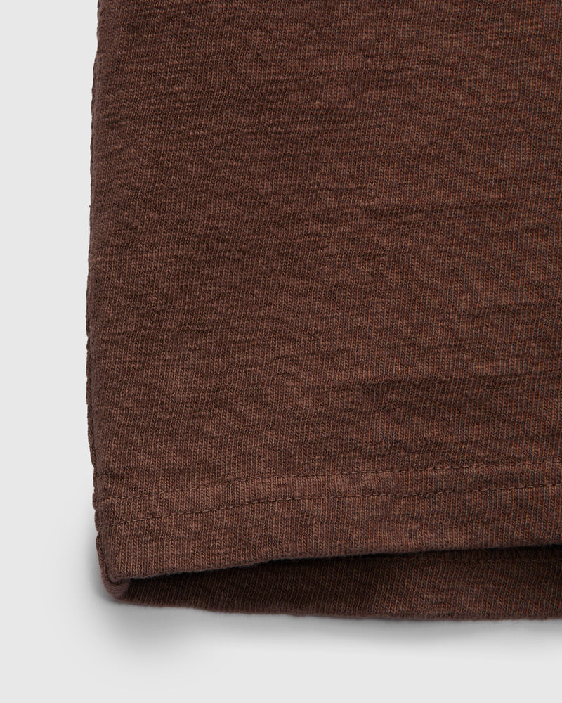 No. 8 Slub Nep Short Sleeve T-Shirt in Coffee