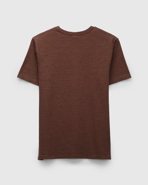 No. 8 Slub Nep Short Sleeve T-Shirt in Coffee