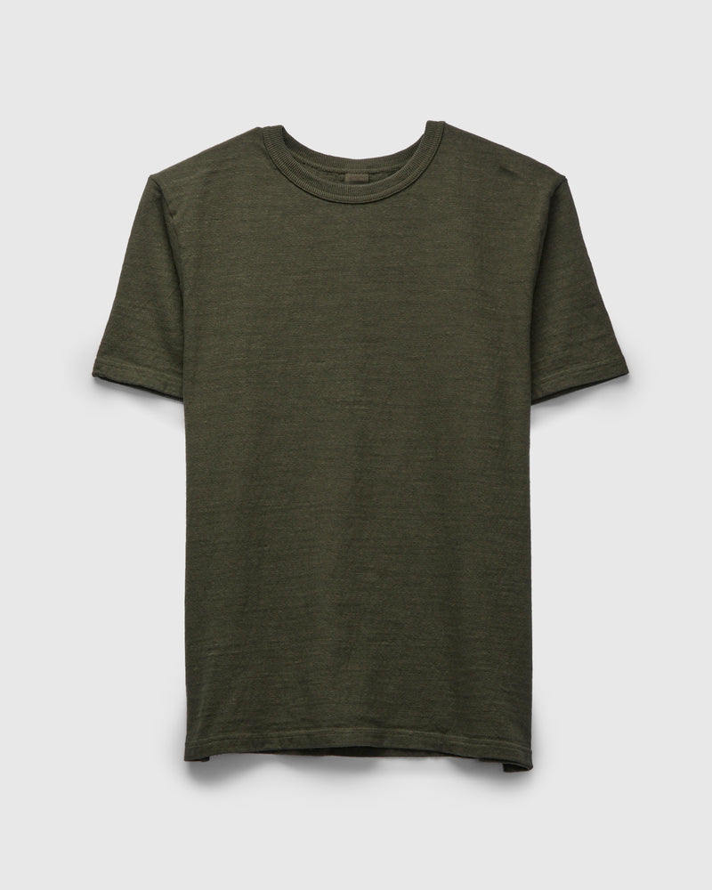 No. 8 Slub Nep Short Sleeve T-Shirt in Green