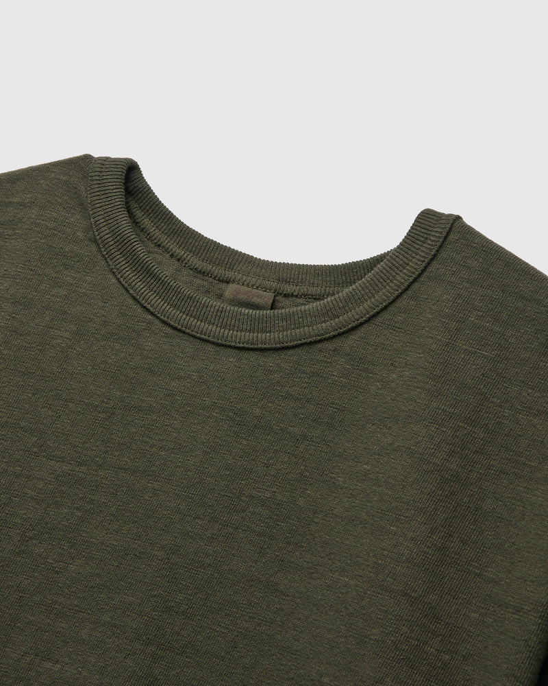 No. 8 Slub Nep Short Sleeve T-Shirt in Green