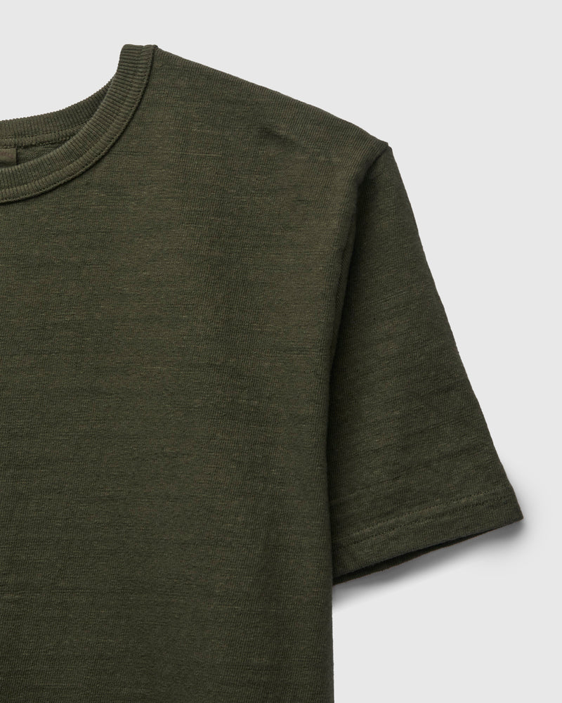 No. 8 Slub Nep Short Sleeve T-Shirt in Green