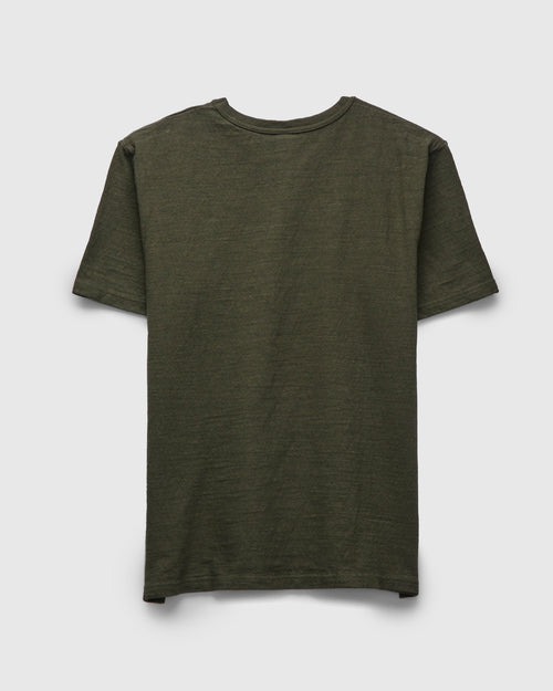 No. 8 Slub Nep Short Sleeve T-Shirt in Green