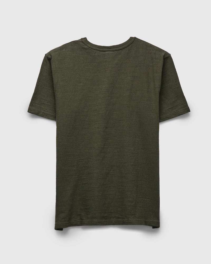 No. 8 Slub Nep Short Sleeve T-Shirt in Green