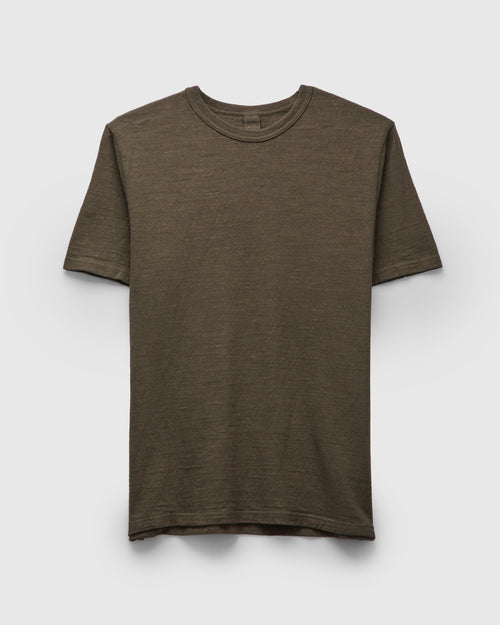 No. 8 Slub Nep Short Sleeve T-Shirt in Olive