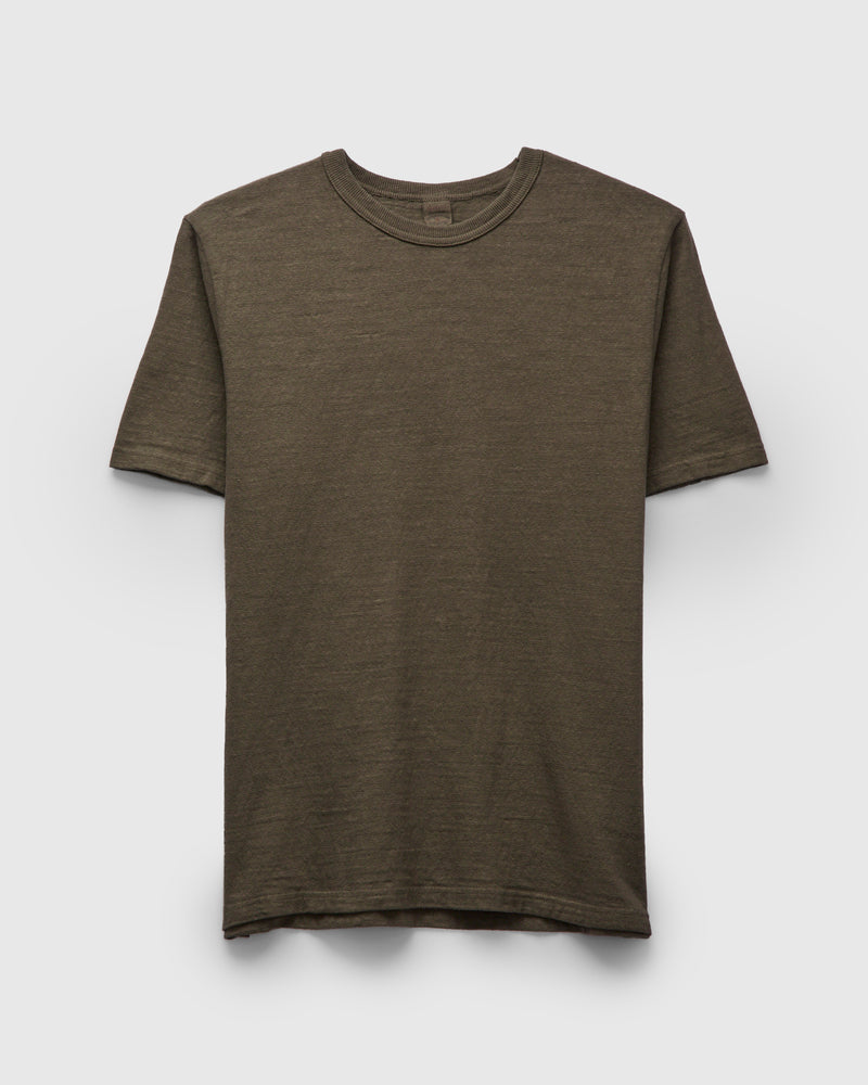 No. 8 Slub Nep Short Sleeve T-Shirt in Olive