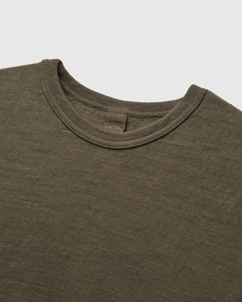 No. 8 Slub Nep Short Sleeve T-Shirt in Olive