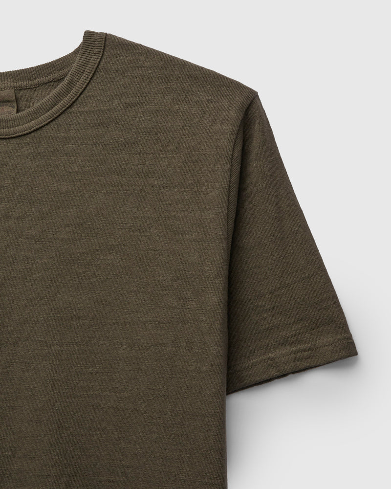 No. 8 Slub Nep Short Sleeve T-Shirt in Olive