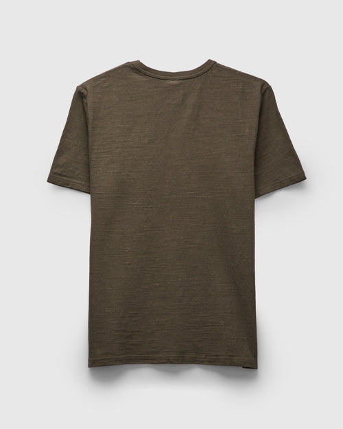 No. 8 Slub Nep Short Sleeve T-Shirt in Olive