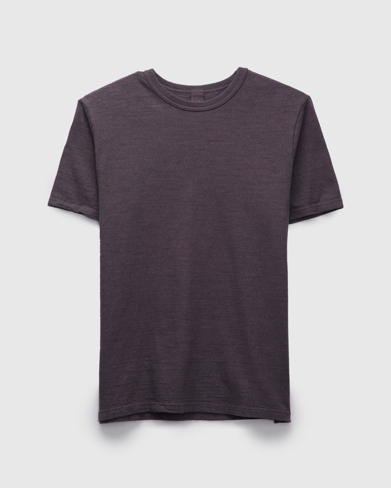 No. 8 Slub Nep Short Sleeve T-Shirt in Purple Navy