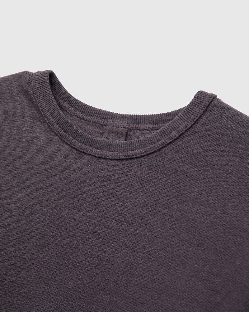 No. 8 Slub Nep Short Sleeve T-Shirt in Purple Navy