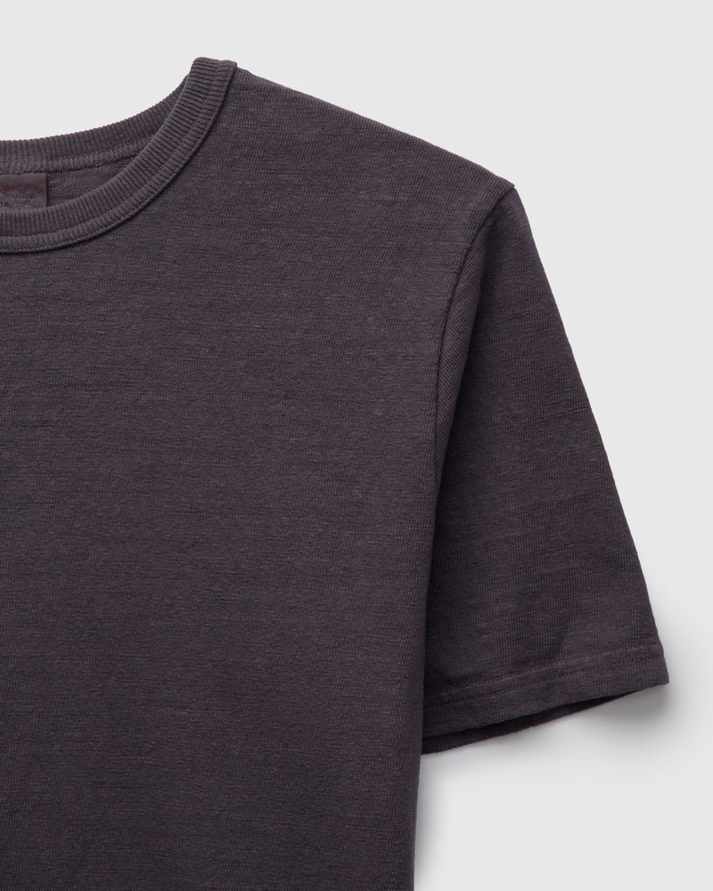 No. 8 Slub Nep Short Sleeve T-Shirt in Purple Navy