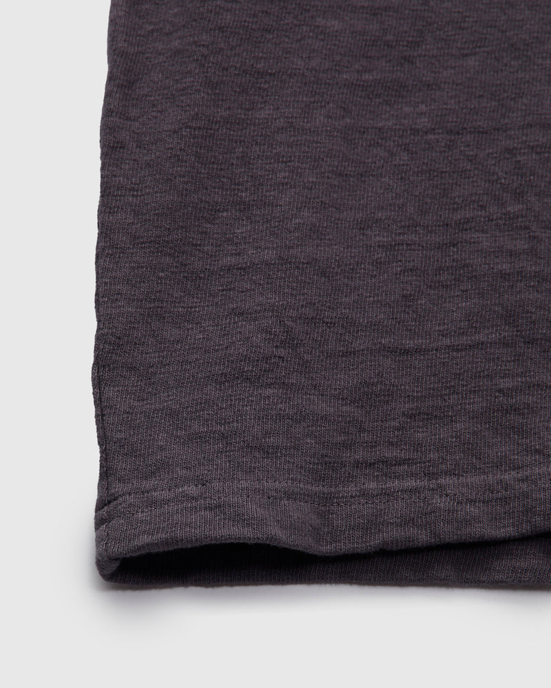 No. 8 Slub Nep Short Sleeve T-Shirt in Purple Navy