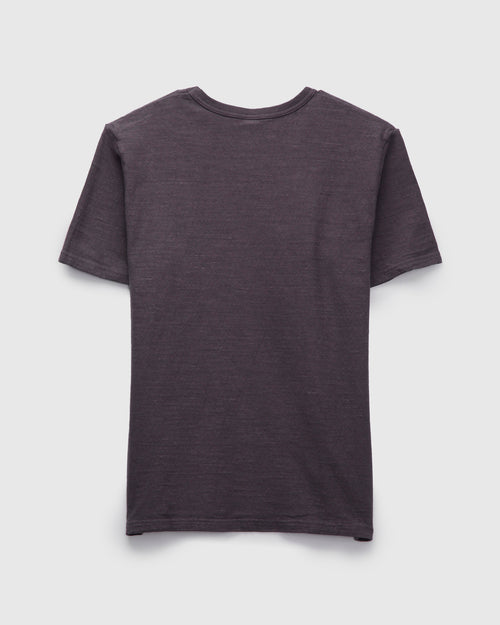 No. 8 Slub Nep Short Sleeve T-Shirt in Purple Navy