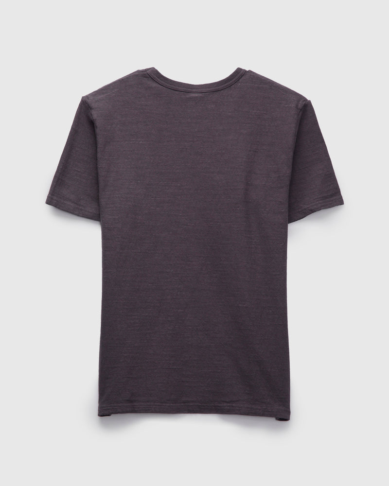 No. 8 Slub Nep Short Sleeve T-Shirt in Purple Navy