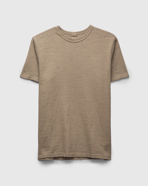 No. 8 Slub Nep Short Sleeve T-Shirt in Sand Beige