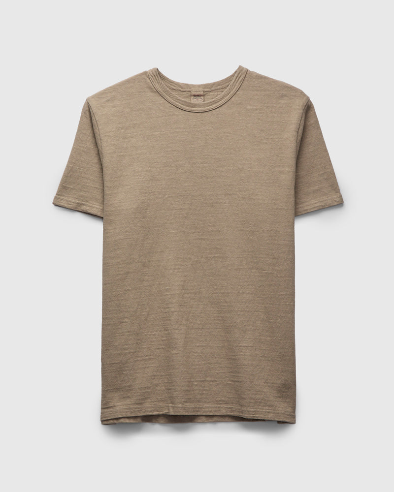 No. 8 Slub Nep Short Sleeve T-Shirt in Sand Beige