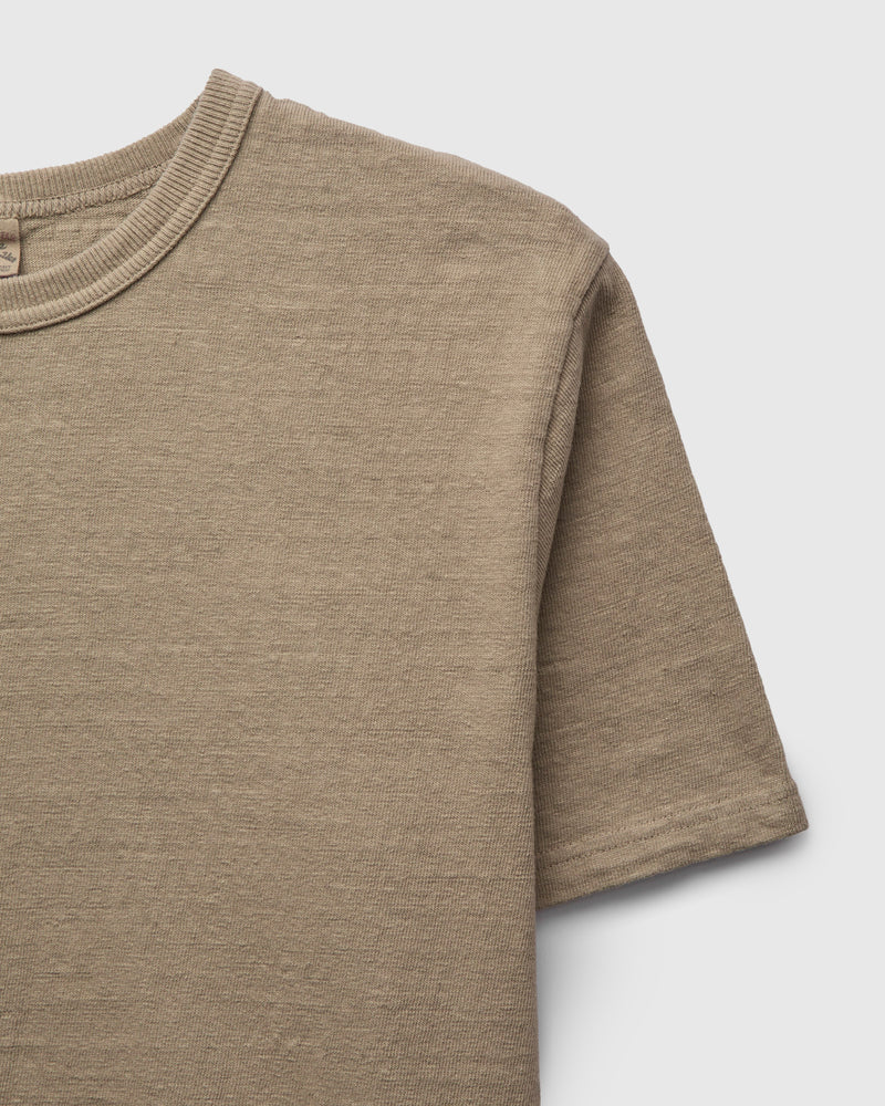 No. 8 Slub Nep Short Sleeve T-Shirt in Sand Beige